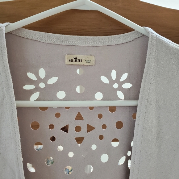 Faux Suede Fringed Wrap Poncho - Picture 3 of 4